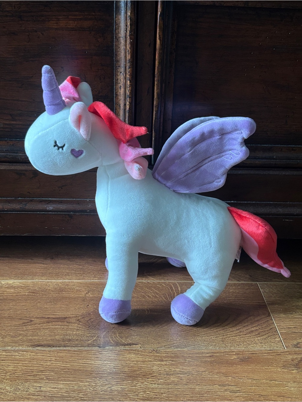 Plush Unicorn Winged Stuffed Animal - Purple & Pink
